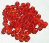50 8mm Round Transparent Orange Glass Beads